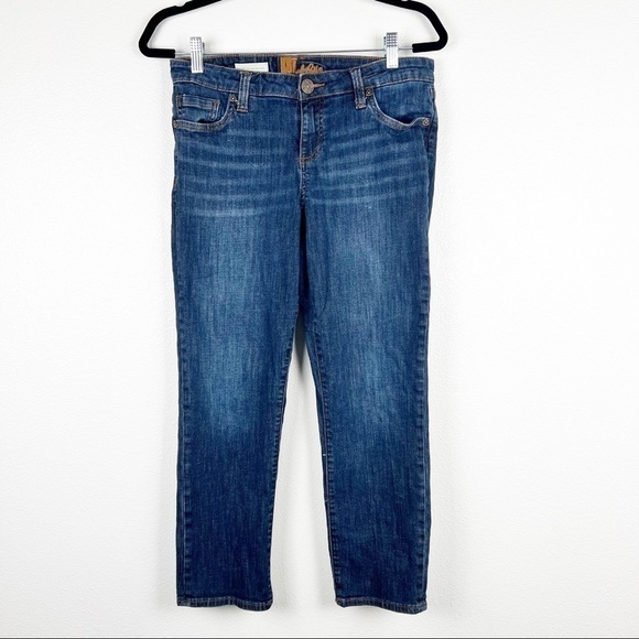 KUT From The Kloth Bardot Crop Skinny Boyfriend‎ Blue 6 - Picture 1 of 6